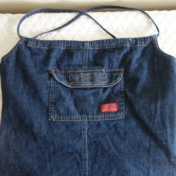 Vtg Made in U.S.A. GUESS Denim Overalls Dress – Jr 7 - Picture 1 of 10